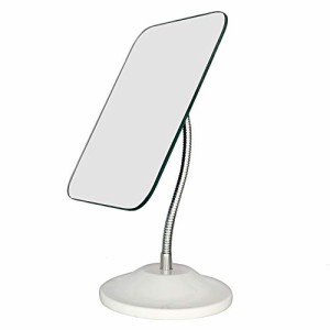 Medium_ABS YEAKE 鏡 卓上 大きめ かがみ 卓上鏡 卓上ミラー 高さ調整 スタンドミラー 卓上 手鏡置き鏡可能スタンドミラー 360°回転式折
