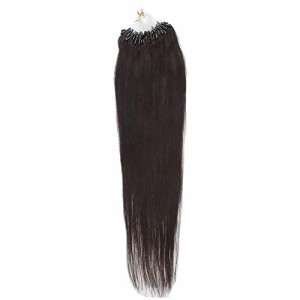 ALISY 人毛 ring loop hair チップエクステ レミーエクステ カラー ウィッグ エクステンション 50本 (16inch， 2#)