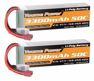 Youme 4S 3300mah 14.8V Lipoバッテリーパック50C RCヘリコプター飛行機ボートクアッドコプター用Tプラグ付き