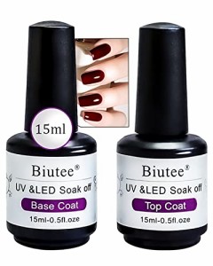 15ml Biutee ネイルベーストップコート 【15ml 2点セット】 ジェルネイル トップコートジェル ベースコートジェル UV/LED対応 (15ml)…