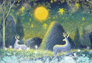 星空と鹿 CHengQiSM 1000ピース ジグソーパズル 星空 鹿 パズル 絵画 自然 森 動物 おしゃれ インテリア プレゼント（70×50cm）