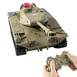 イエロー RC 戦車 タンク 装甲戦闘車両 チ ャリオット ラジコンカー 2.4Ghz無線操作 シミュレーション戦車モデル 子供用おもちゃ 人気 プ