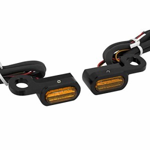 Aブラック HDBUBALUS バイク 12V LED ターンシグナル インジケータ ウインカー ハーレー ツーリング FLHR ソフテイル用 (Aブラック)