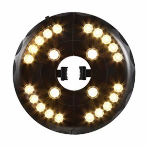 電球色ー24LED LEDGLE パラソルライト 傘用ライト キャンプライト テントライト 電球色 24連LEDランプ 電池式 200LM 3つ照明モード テン