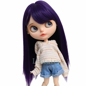 Purple Linfairy 9-10 inch 人形用 ロング ウィッグ 長い髪 (Purple)