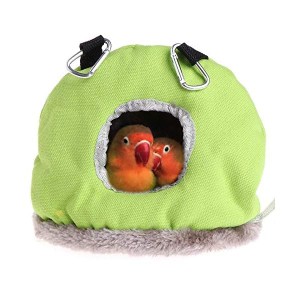Mサイズ (x 1)_緑 Hakona 小動物 ハウス 冬 鳥たちの寝床 インコ おもちゃ ハンモック 吊りベッド ベッド ペット 暖かい 寝床 ふわふわ 