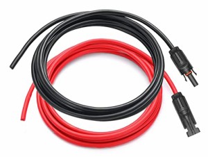 Ridasmart ソーラーケーブル 3メートル（赤3m+黒3m）10AWG（6mm2）ソーラー 延長 ケーブル 片端MC4コネクター付き ソーラーパネル接続用