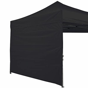 3m_ブラック ABCCANOPY サイドシート(横幕) タープテント用 2.5m/3m専用 防水タープシート マジックテープ付き ファスナー付き