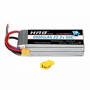 HRB 22.2V 6000MAH 50C XT60 6S プラグの固定的な翼の4軸のドローンの電池 （XT60，Deans T）