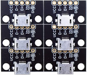 micro usb Treedix 6個 マイクロ USB to DIP 変換アダプタ 5ピン メスコネクタ Bタイプ 5V PCBコンバータピンボード DIY 電源 ブレッドボ