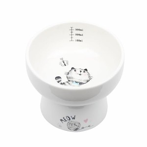 ハイタイプ_style 1 Alien Pet ペットボウル 猫 食器 フードボウル 陶器 スタンド 脚付 高さがある ペット用食器 猫 犬 小型犬用 おしゃ