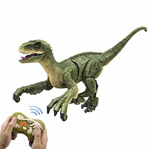 グリーン 多機能ロボット恐竜 おもちゃ RC恐竜 リモート操作 USB充電式 リアルな外観 科学教育 子供のおもちゃ 誕生日プレゼント (緑)