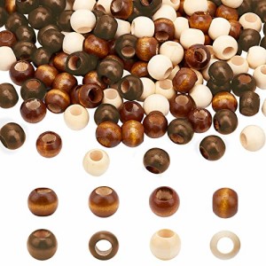 PH PandaHall150pcs20mmウッドビーズ、3色ロンデルウッドビーズウッドスペーサービーズDIYジュエリークラフト用10mm大穴付き木製ルーズビ