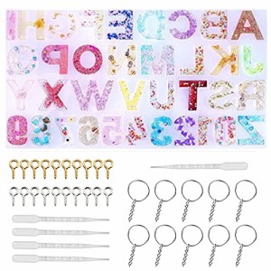 サイズ1 YFFSFDC レジン アルファベット 数字 116点セット シリコンモールド人気 ハンドメイドDIY レジン型 ネックレス アクセサリー パ