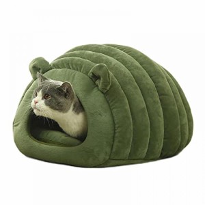 40x35x35cm_グリーン DDBAO ペットベッド 猫ベッド 猫ハウス ドーム型 クッション 洗える ふわふわ 小型犬 滑り止め 可愛い シープ ペッ