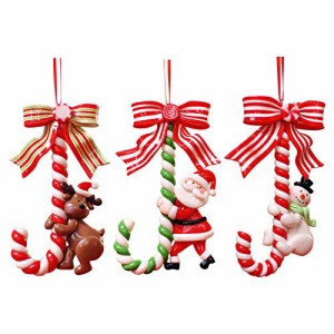 クリスマスツリー オーナメント キャンディケーン キャンディケイン candy canes 杖 ペンダント サンタクロース 雪だるま トナカイ クリ