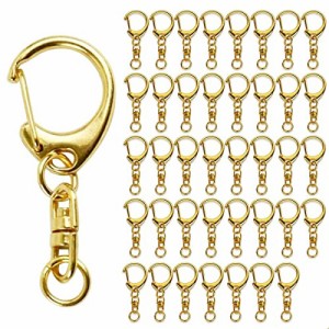 50 キーホルダー金具 【50個入】ワンタッチキーホルダー 回転カン付き ハンドメイド キーリング アクセサリー DIY 手芸用品 ゴールド