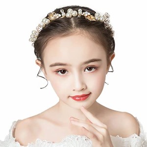 タイプF Sitengle?髪飾り?カチューシャ?女の子?ヘッドドレス?ヘアアクセサリー?ヘアバンド?子供?花嫁?パール?フラワー?クラウン 結婚式?