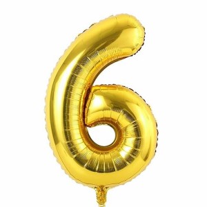 6_ゴールド Vthoviwa 約100cm バルーンアルミ6 ヘリウム風船 数字バルーン6ゴールド 誕生日 カーニバル 飾り付け記念日パーティー装飾ゴ