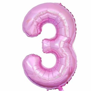 3_ピンク Vthoviwa 約100cm バルーンアルミ3 ヘリウム風船 数字バルーン3ピンク 誕生日 カーニバル 飾り付け記念日パーティー装飾ピンク3