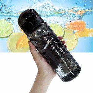 ブラック ウォーターボトル 水筒 スポーツボトル 780ml 透明 大容量 ボトル 直飲み 漏れ防止 すいとう ウォーターボトル ワンタッチ スト