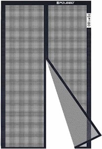 70x180センチメート_ブラック ドア用 玄関網戸 マグネット式 虫コ 玄関 網戸 静音仕様 マグネット開閉式 網戸ドア 網戸 70x180センチメー