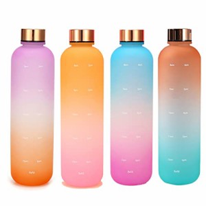 orange-green 1L ウォーターボトル ボトル 水筒 1000ml 大容量 ポータブルストロースポーツウォーターボトル BPAフリー プラスチックウォ