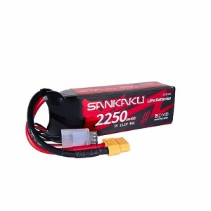 SANKAKU 2250mAh 3Sリポ電池 11.1V 40C ソフトパック 付きXT60 コネクター適用 RC 飛行機ドローンヘリコプタークワッドコプターレーシン