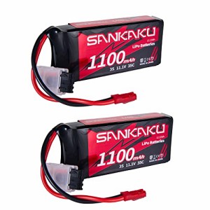 SANKAKU 1100mAh 3S リポバッテリー 35C 11.1V バッテリー ソフトパック JSTプラグ付き RC 飛行機 ドローン ヘリコプター クアッドコプタ