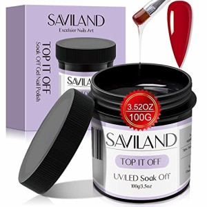 Saviland 100g トップコート大容量 光沢 拭き取り不要 低臭 トップ ジェル コート マニキュア用 U V/ LED対応 スターター DIY ネイルアー