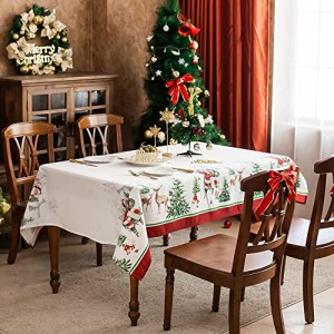 サンタクロース_140X180CM ARTABLE HOME 絶妙なプリントのテーブルクロス、エレガントな気質、キッチンの家族の休日のパーティーの装飾に