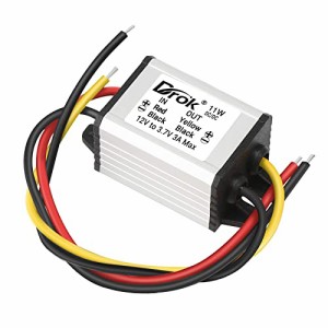 12V~3.7V 3A DROK dcdcコンバーター 12V~3.7V 3A 降圧モジュール 電圧レギュレータ 安定器 防水 可変出力電源 変圧器 (12V~3.7V 3A)