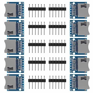 ACEIRMC Micro SD SDHC TFカードアダプターリーダーモジュール SPIインターフェースレベル変換チップ付き Arduino用 10個