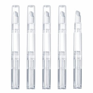 C-5本-5ML ツイストペン 5本入り 5ml 回転式 透明 詰め替え メイク容器 化粧品 ネイルオイル 香水 リップグロス チューブ ブラシヘッド付