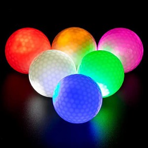 6個入り JIANGMU-夜光るゴルフボール LED付き！男女兼用でゴルフ練習にも最適！8分間点灯する長時間発光ボール！贈り物にも最適！ゴルフ