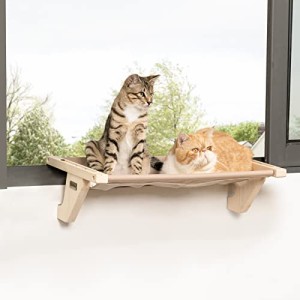 M-ハンモック Petsfit 猫窓用ベッド キャットソファー ウインドウベッド マット付き 取り付けタイプ 日向ぼっこ ベージュ2 L2…