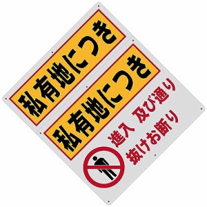 20_2 私有地につき 進入及び通り抜けお断り 警告サインボード 看板 400x300ｍｍ 厚さ1.0mm 径4.8φmm穴×6隅 屋外用ポリプロピレン(PP)標