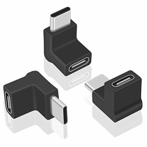 Poyiccot USB C L字型アダプタ 3個 、 USB Type C L字型 変換アダプタ、USB-C L字アダプタ 90度 USB3.1 Gen2 タイプC 変換アダプタ[3A急