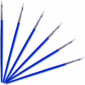 青い勾配線_16.5cm 絵筆 筆 ブラシ 平筆 塗装 水彩画 油絵 アクリル画 ペイント 60本セット (青い勾配線， 16.5cm)