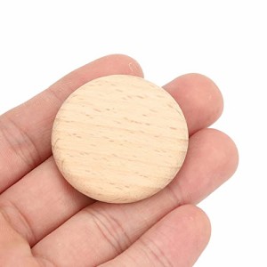 50個 丸い 木製 スライス ボタン タグ 天然木 木片 DIY 工芸品 ディスク 直径約3.8cm(3.8cm)