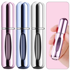 (明るいブルー+明るいピンク+明るいシルバー) 香水スプレー、容量:5ml、合計:3個入り 【AAGWW】香水分瓶 スプレーボトル 香水用替瓶 スプ