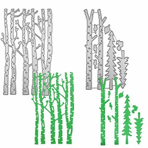 AFUNTA 木の葉ダイカット 2 個 切り株葉カード作成用ダイス 木の幹カッティングダイ エンボスステンシル DIY スクラップブックアルバム装