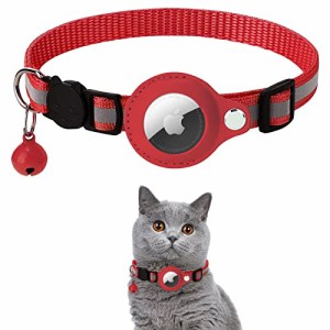 Ubefuu Airtag gps 猫 首輪 エアタグ 鈴付き gpsペット追跡装置 ケース付き 猫用 小型犬用 首輪 ペット首輪 安全首輪 スマホ対応 紛失防