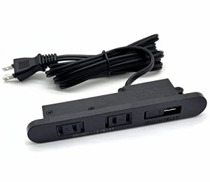 ブラック YCthriving 埋め込みコンセント 家具製作用 2つ口 USB電源付 木工 円形 (ブラック)