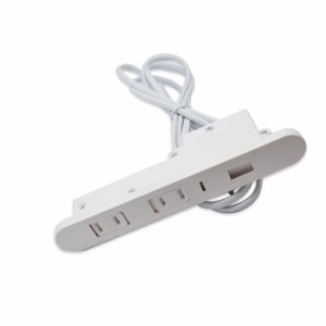 ホワイト YCthriving 埋め込みコンセント 家具製作用 2つ口 USB電源付 木工 円形 (ホワイト)