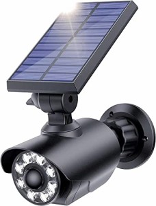 JIAXIZ ソーラーセキュリティライト、ソーラーライト屋外モーションセンサー、ダミーカメラソーラーライトIP66防水庭庭ガレージ照明と保