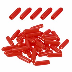 2mm_Red DMiotech 100個入り 2mm ID レッド スクリューネジ保護 ゴム エンドキャップ ボルトカバー ネジボルト 家具パイプ用