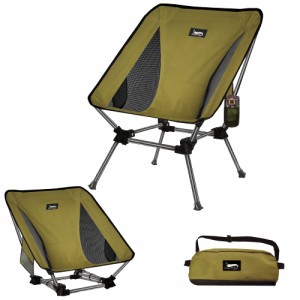 オリーブ DesertFox アウトドアチェア 2WAY キャンプ 椅子 ローチェア グランドチェア 軽量 【独自開発のカップホルダー】 耐荷重150kg 