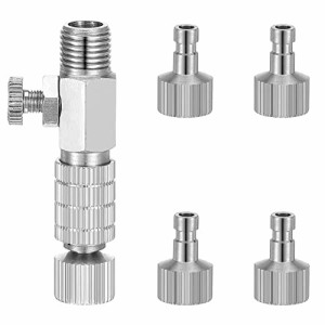 エアブラシ クイックジョイント エア調整バルブ付き クイックチェンジ ジョイント 1セット 標準1/8ネジ 取り付けがカンタン プラグ ワン