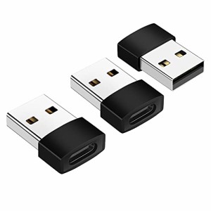 黒【3個入り】 XIHAMA USB変換アダプタ USB Type C （メス） から USB 2.0 （オス） アダプター 高速データ転送 高速充電 変換コネクター